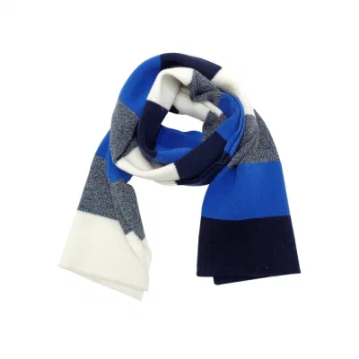 Изготовленный на заказ теплый вязаный мужской шарф в полоску акрилового цвета