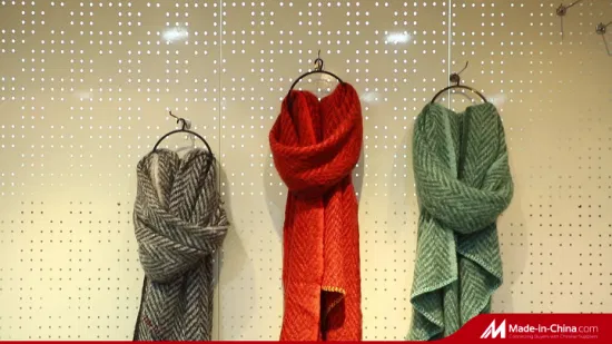 Фабрика продает популярный женский и мужской полиэстеровый клетчатый зимний теплый длинный шарф для индивидуального логотипа