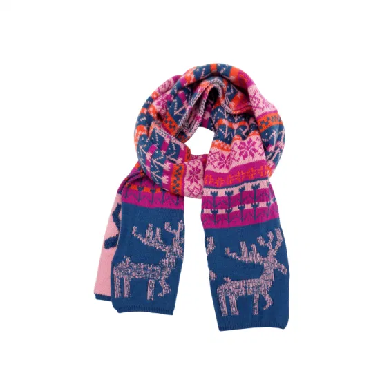 Изготовленный на заказ классический дизайн осенне-зимний теплый вязаный рождественский шарф
